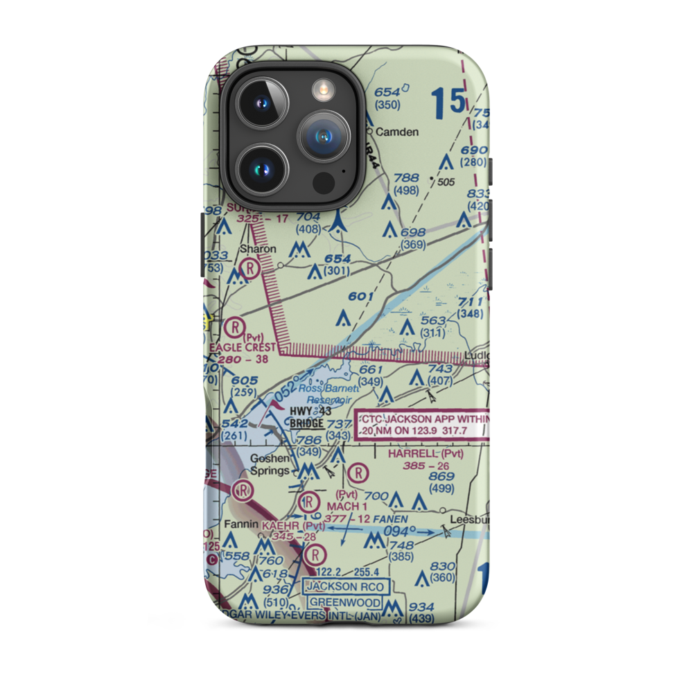 Pace Airstrip (MS29) VFR Sectional  Tough iPhone Case iPhone 16 Pro Max model shown