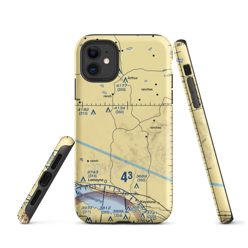 Packard Ranch Airport (42NE) VFR Sectional  Tough iPhone Case iPhone 11 model shown