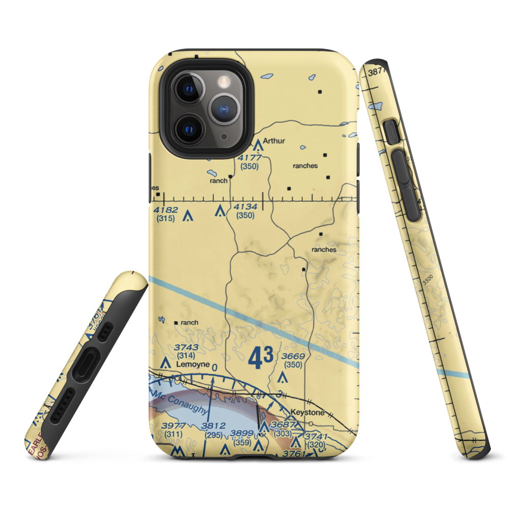 Packard Ranch Airport (42NE) VFR Sectional  Tough iPhone Case iPhone 11 Pro model shown