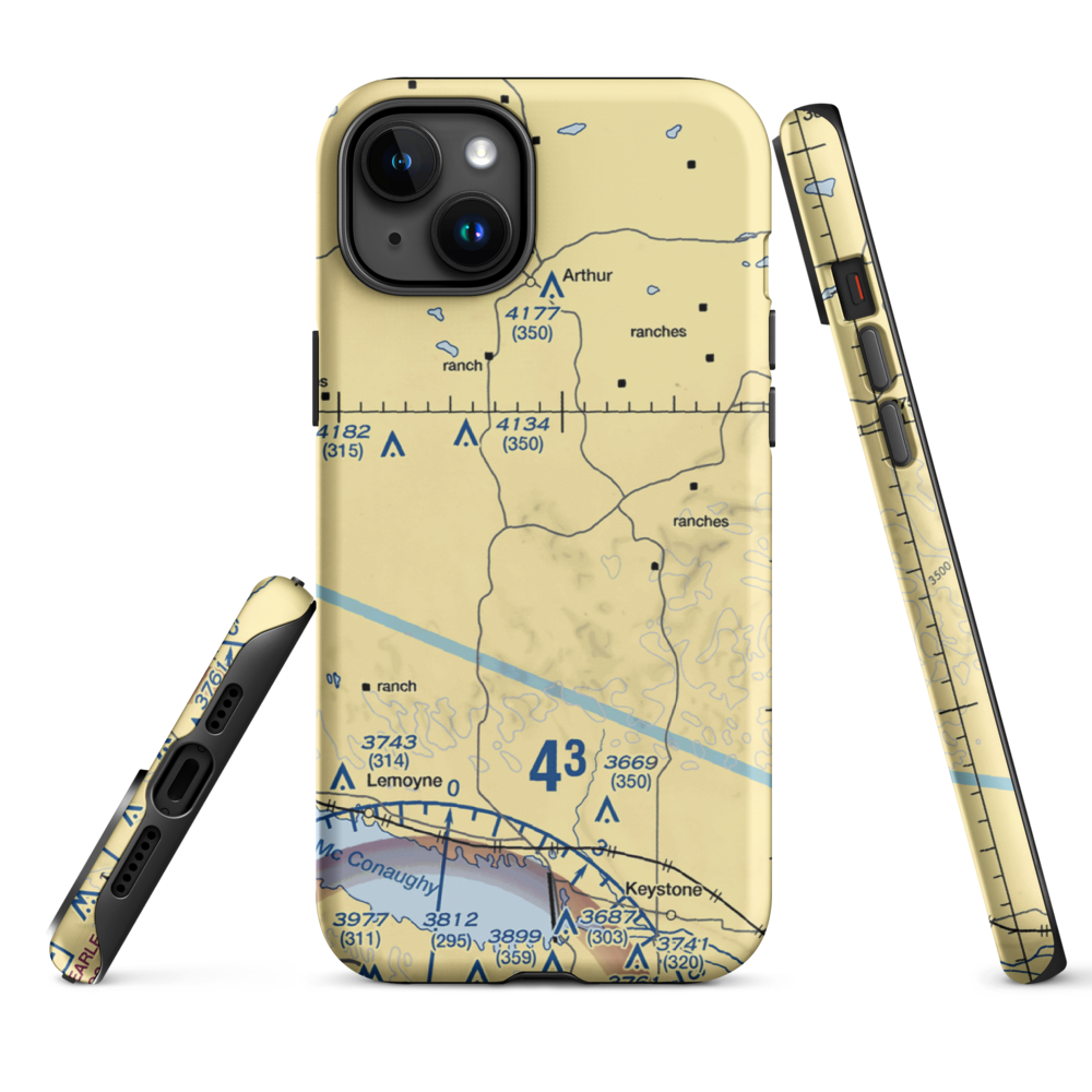 Packard Ranch Airport (42NE) VFR Sectional  Tough iPhone Case iPhone 15 Plus model shown