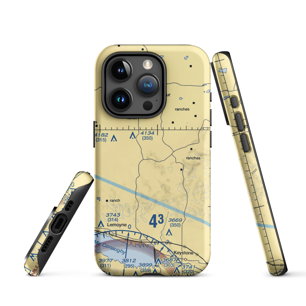 Packard Ranch Airport (42NE) VFR Sectional  Tough iPhone Case iPhone 15 Pro model shown