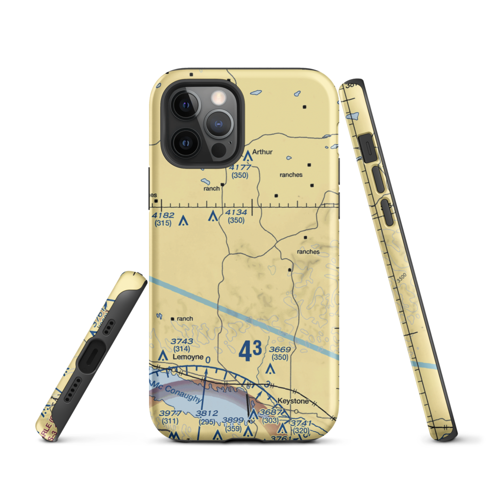 Packard Ranch Airport (42NE) VFR Sectional  Tough iPhone Case iPhone 12 Pro model shown