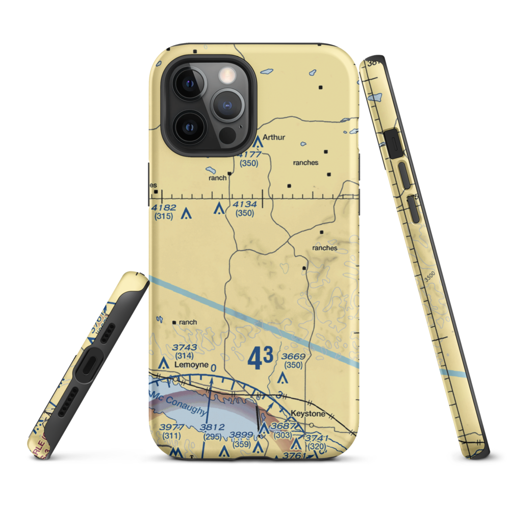 Packard Ranch Airport (42NE) VFR Sectional  Tough iPhone Case iPhone 12 Pro Max model shown