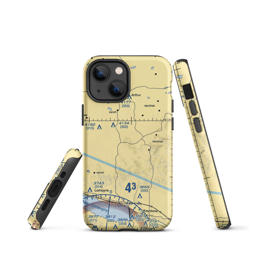 Packard Ranch Airport (42NE) VFR Sectional  Tough iPhone Case iPhone 13 mini model shown