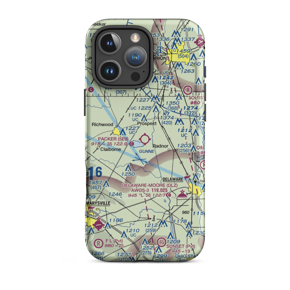 Packer Airport (5E9) VFR Sectional  Tough iPhone Case iPhone 16 Pro Max model shown