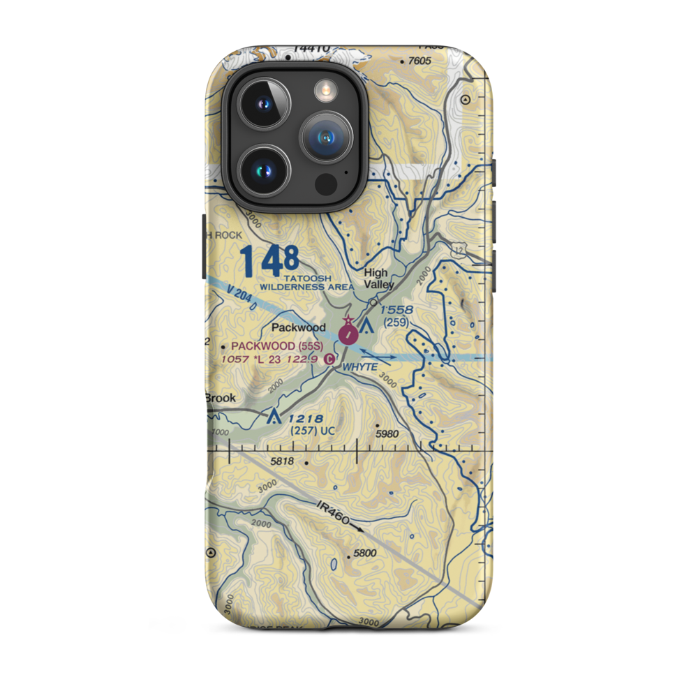 Packwood Airport (55S) VFR Sectional  Tough iPhone Case iPhone 16 Pro Max model shown