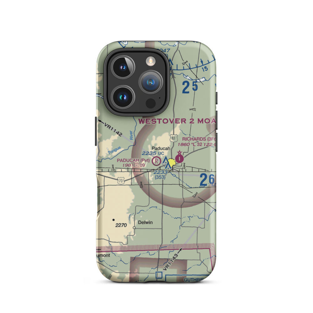 Paducah Airport (2TS5) VFR Sectional  Tough iPhone Case iPhone 16 Pro model shown