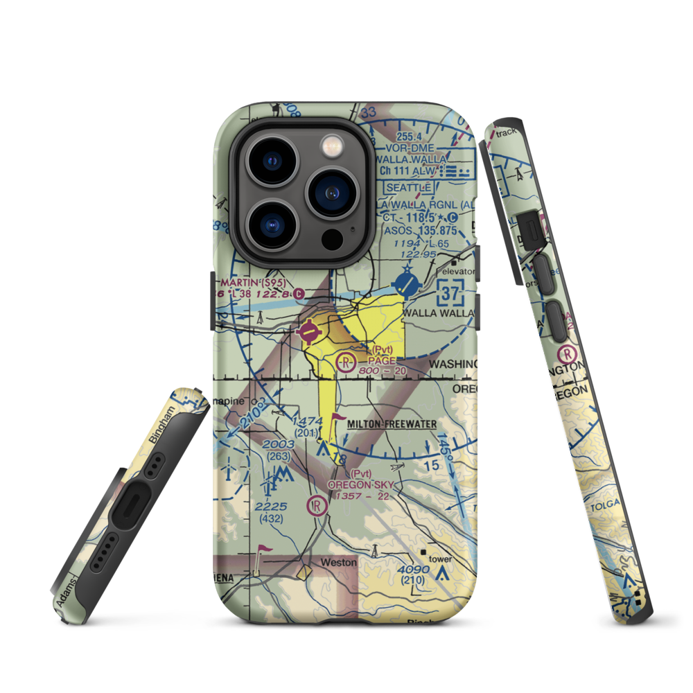 Page Airport (WA10) VFR Sectional  Tough iPhone Case iPhone 14 Pro model shown