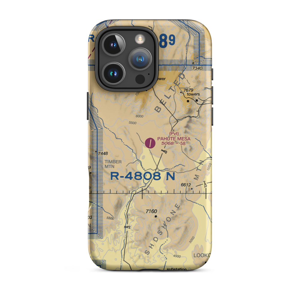 Pahute Mesa Airstrip (L23) VFR Sectional  Tough iPhone Case iPhone 16 Pro Max model shown