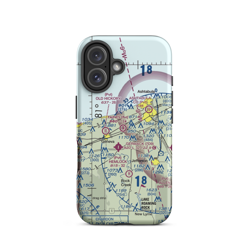 Paine's Airport (98OH) VFR Sectional  Tough iPhone Case iPhone 16 model shown