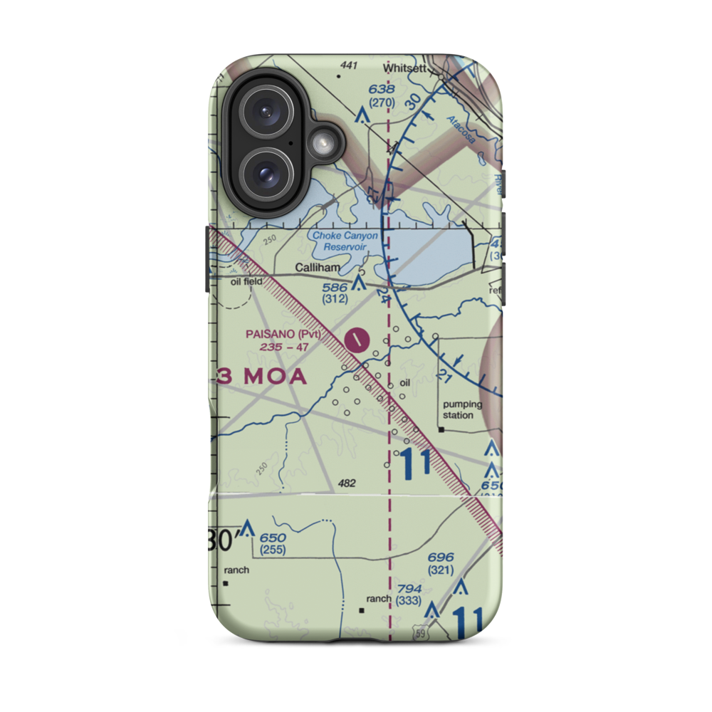 Paisano Ranch Airport (91TX) VFR Sectional  Tough iPhone Case iPhone 16 Plus model shown