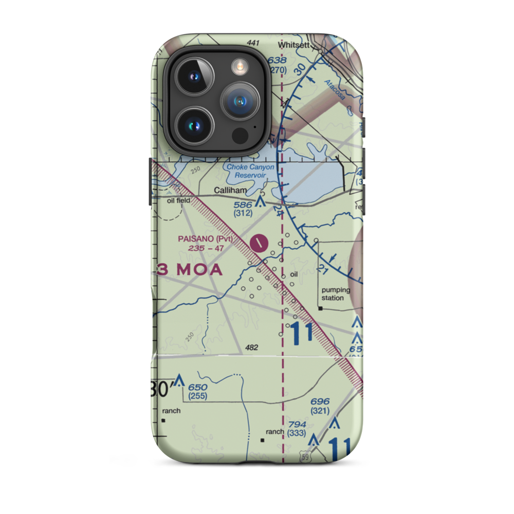 Paisano Ranch Airport (91TX) VFR Sectional  Tough iPhone Case iPhone 16 Pro Max model shown