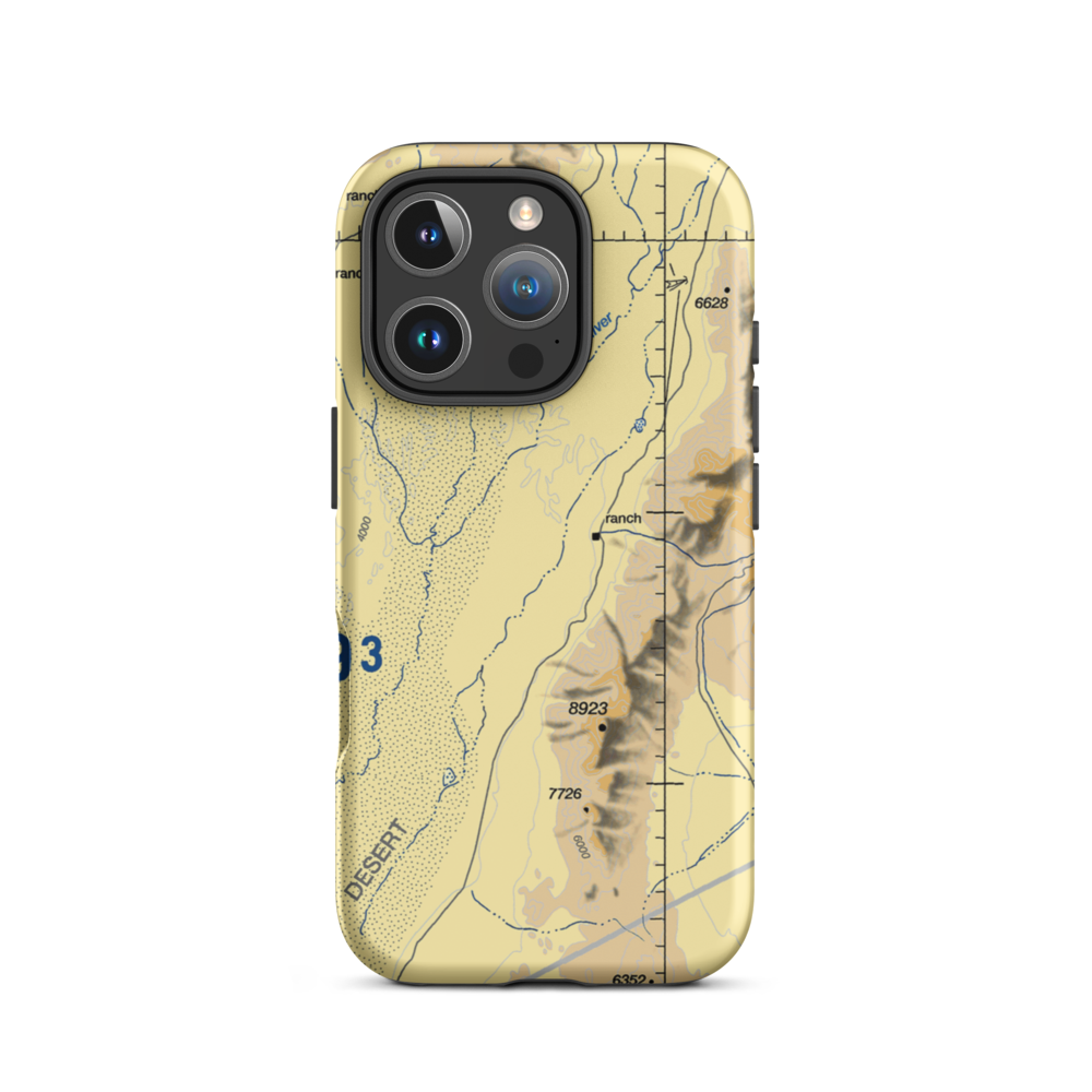 Paiute Meadows Airport (02NV) VFR Sectional  Tough iPhone Case iPhone 16 Pro model shown