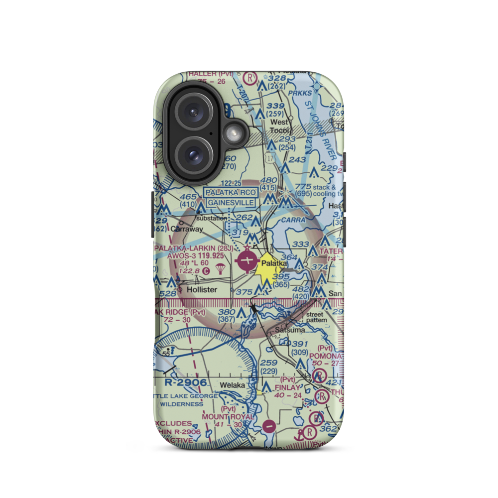 Palatka Municipal - Lt. Kay Larkin Field (28J) VFR Sectional  Tough iPhone Case iPhone 16 model shown