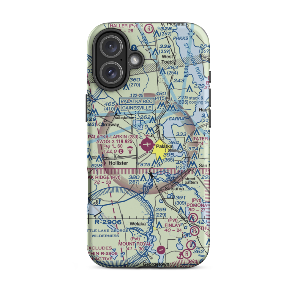 Palatka Municipal - Lt. Kay Larkin Field (28J) VFR Sectional  Tough iPhone Case iPhone 16 Plus model shown
