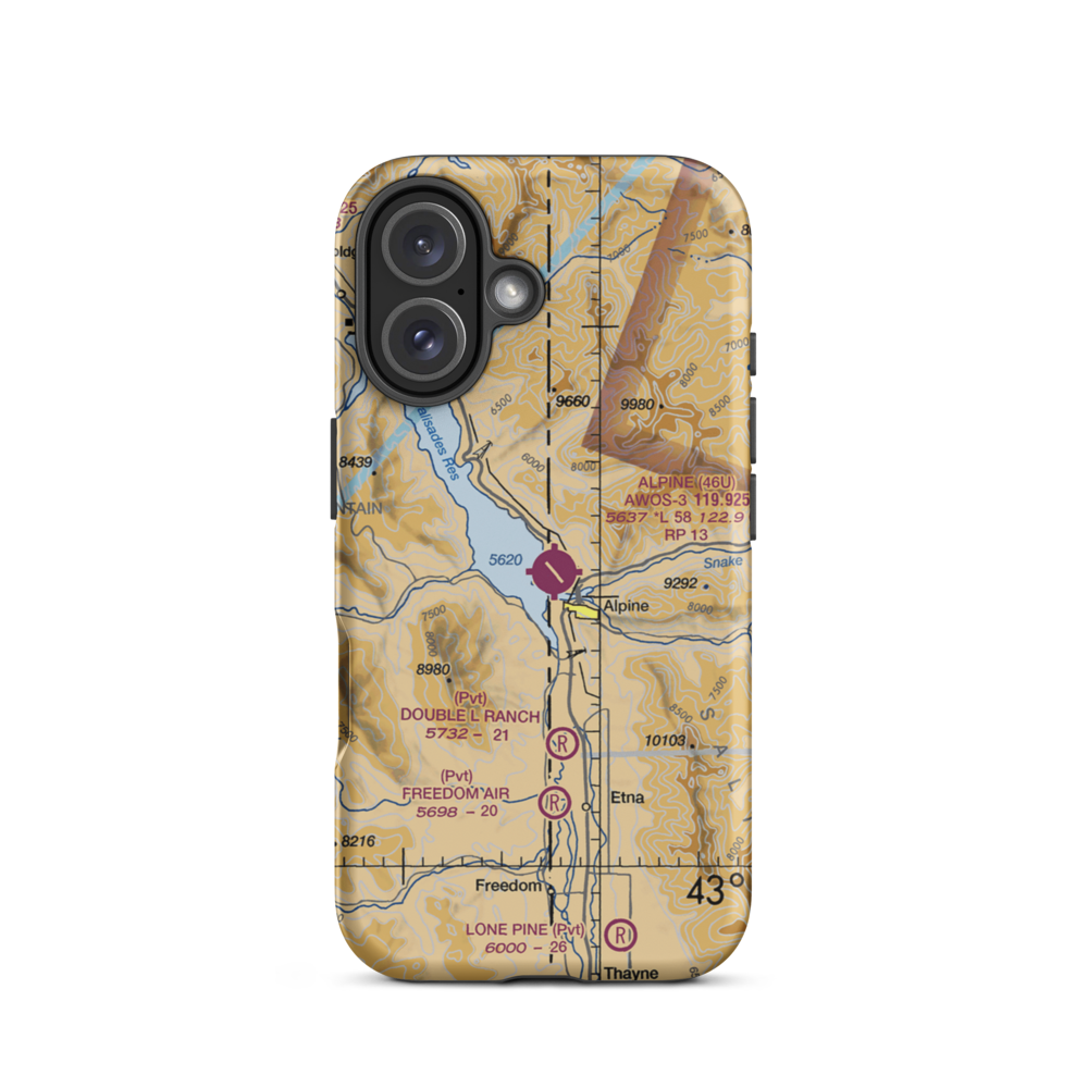 Palisades Field (59ID) VFR Sectional  Tough iPhone Case iPhone 16 model shown