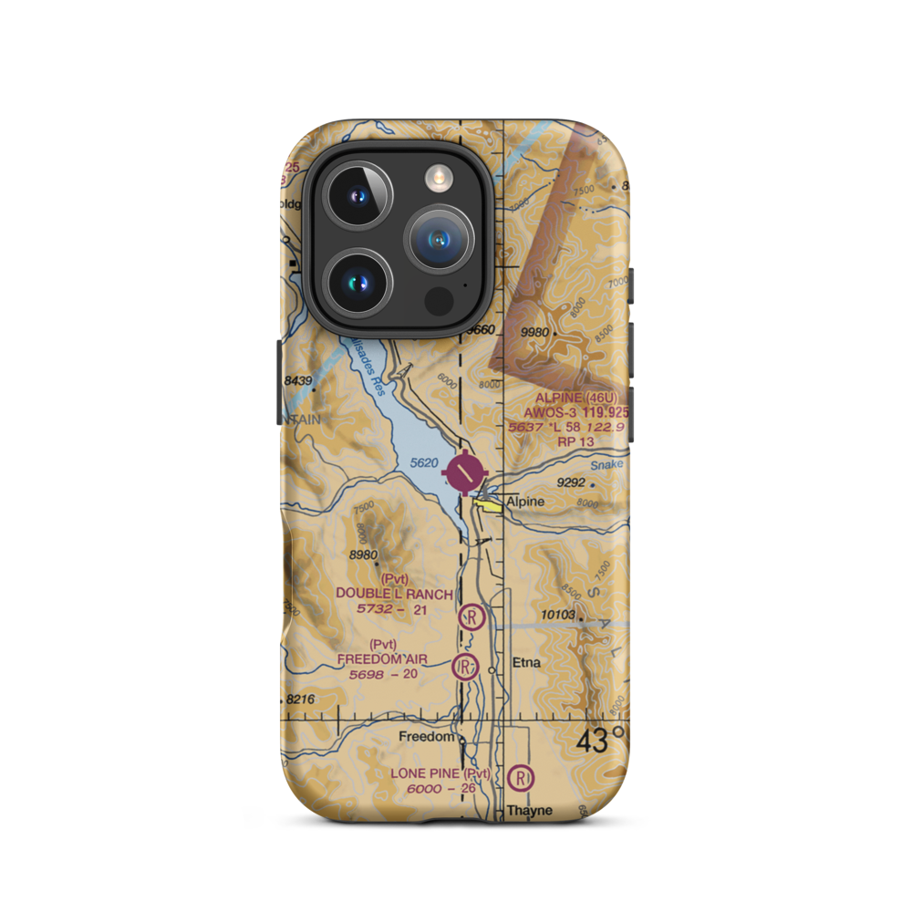Palisades Field (59ID) VFR Sectional  Tough iPhone Case iPhone 16 Pro model shown