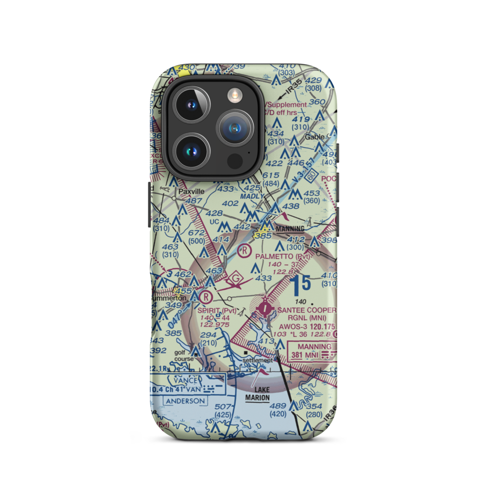 Palmetto Air Plantation Airport (SC41) VFR Sectional  Tough iPhone Case iPhone 16 Pro model shown