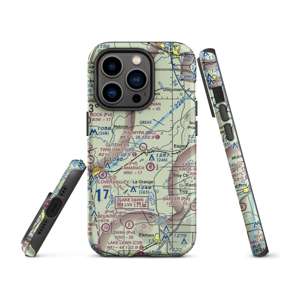 Palmyra Municipal Airport (88C) VFR Sectional  Tough iPhone Case iPhone 14 Pro model shown