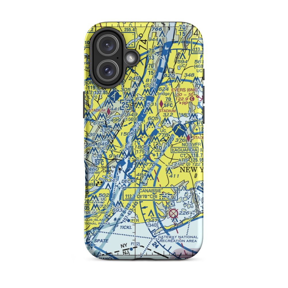 Pan Am Building Heliport (JPB) VFR Sectional  Tough iPhone Case iPhone 16 Plus model shown