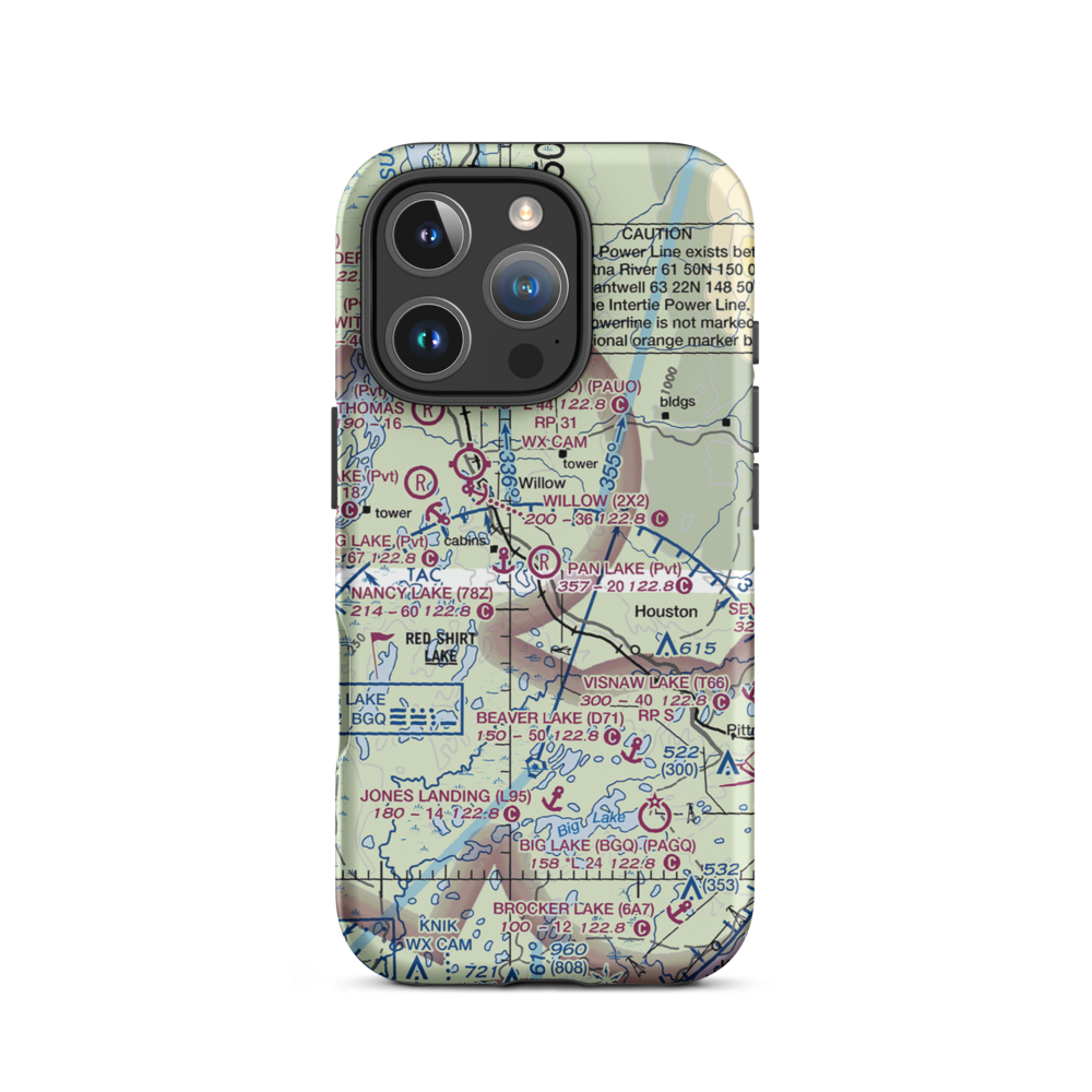 Pan Lake Strip Airport (07AA) VFR Sectional  Tough iPhone Case iPhone 16 Pro model shown