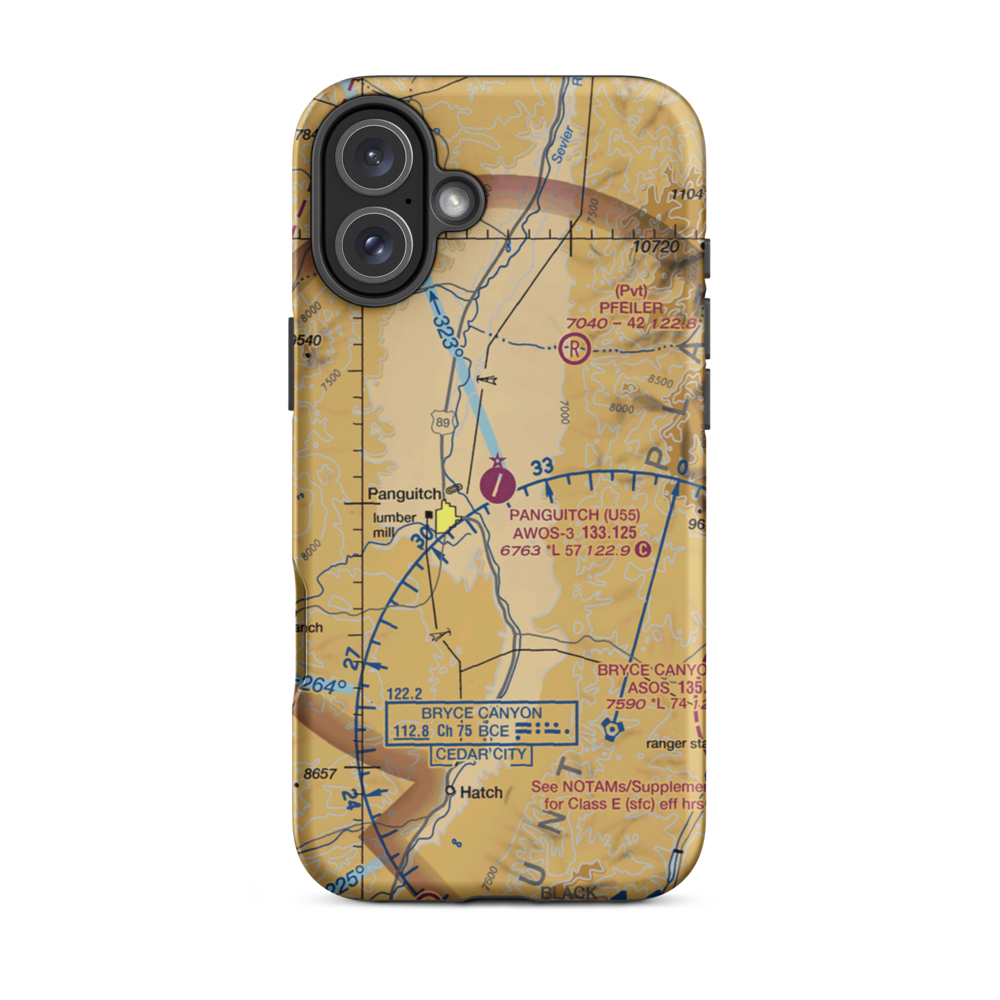 Panguitch Municipal Airport (U55) VFR Sectional  Tough iPhone Case iPhone 16 Plus model shown