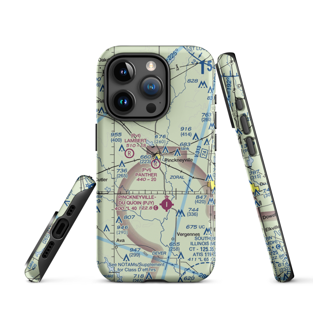 Panther Field (5IL2) VFR Sectional  Tough iPhone Case iPhone 15 Pro model shown