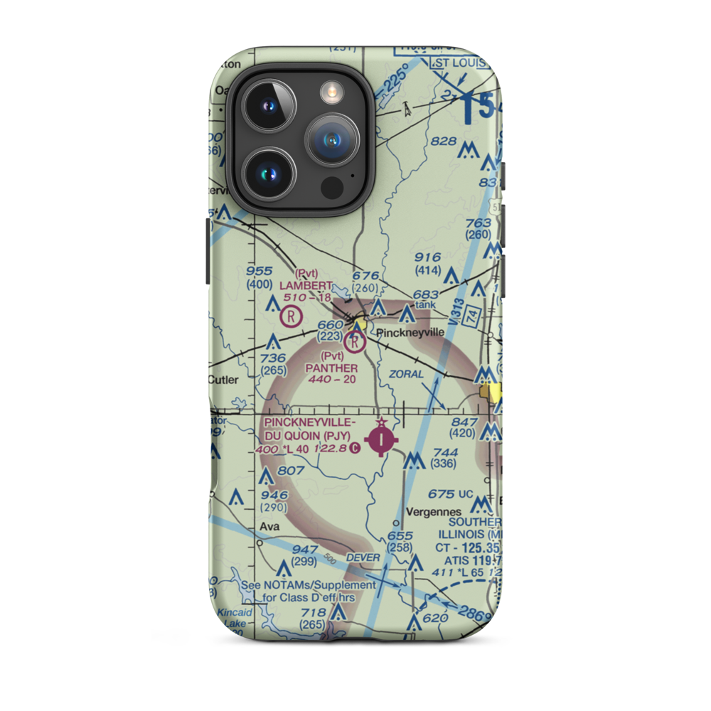 Panther Field (5IL2) VFR Sectional  Tough iPhone Case iPhone 16 Pro Max model shown