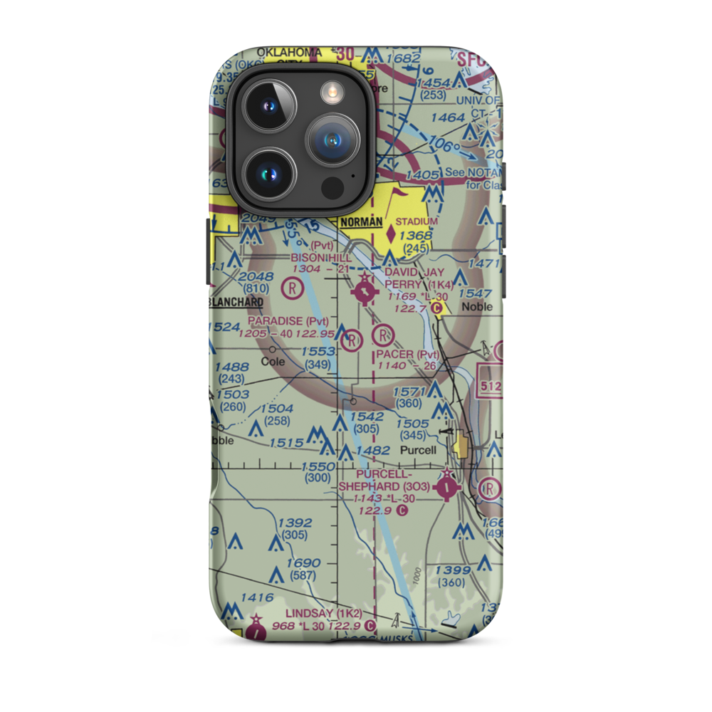 Paradise Air Haven Airport (39OK) VFR Sectional  Tough iPhone Case iPhone 16 Pro Max model shown