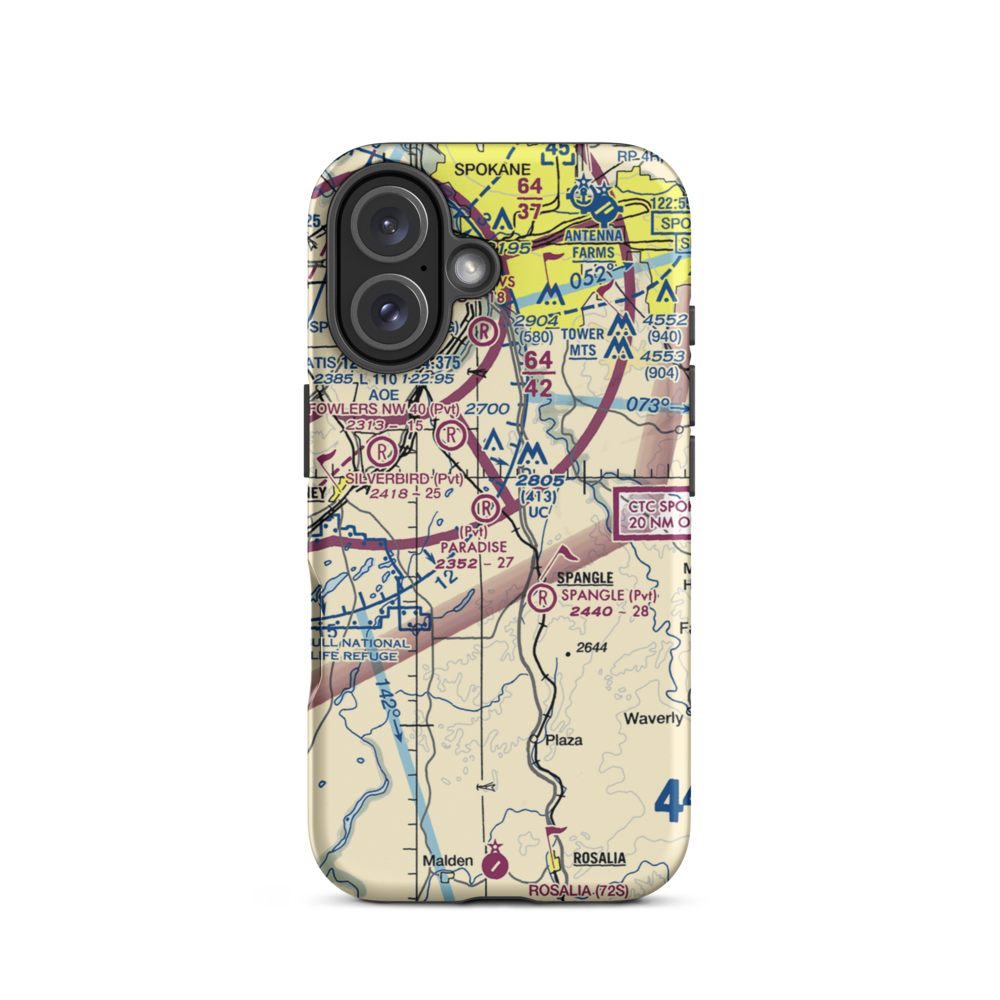 Paradise Air Ranch Airport (WA62) VFR Sectional  Tough iPhone Case iPhone 16 model shown