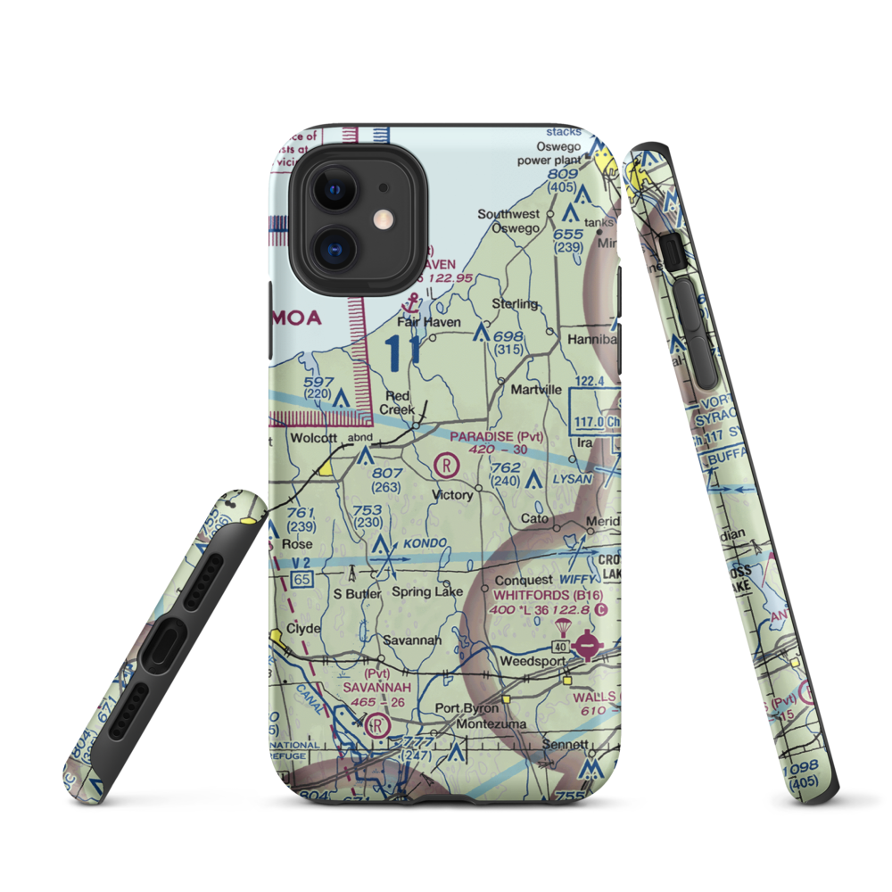 Paradise Airport (NY42) VFR Sectional  Tough iPhone Case iPhone 11 model shown