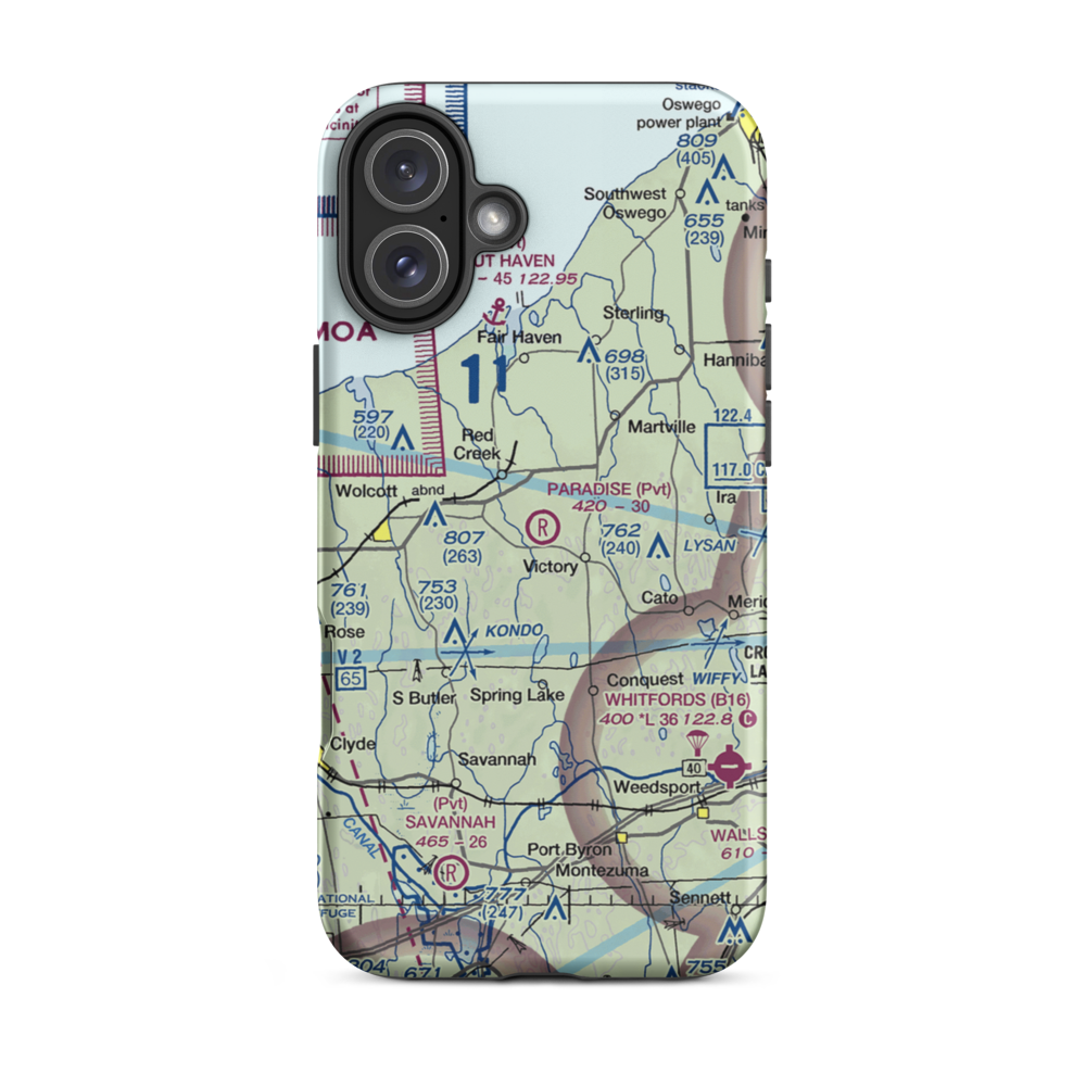 Paradise Airport (NY42) VFR Sectional  Tough iPhone Case iPhone 16 Plus model shown