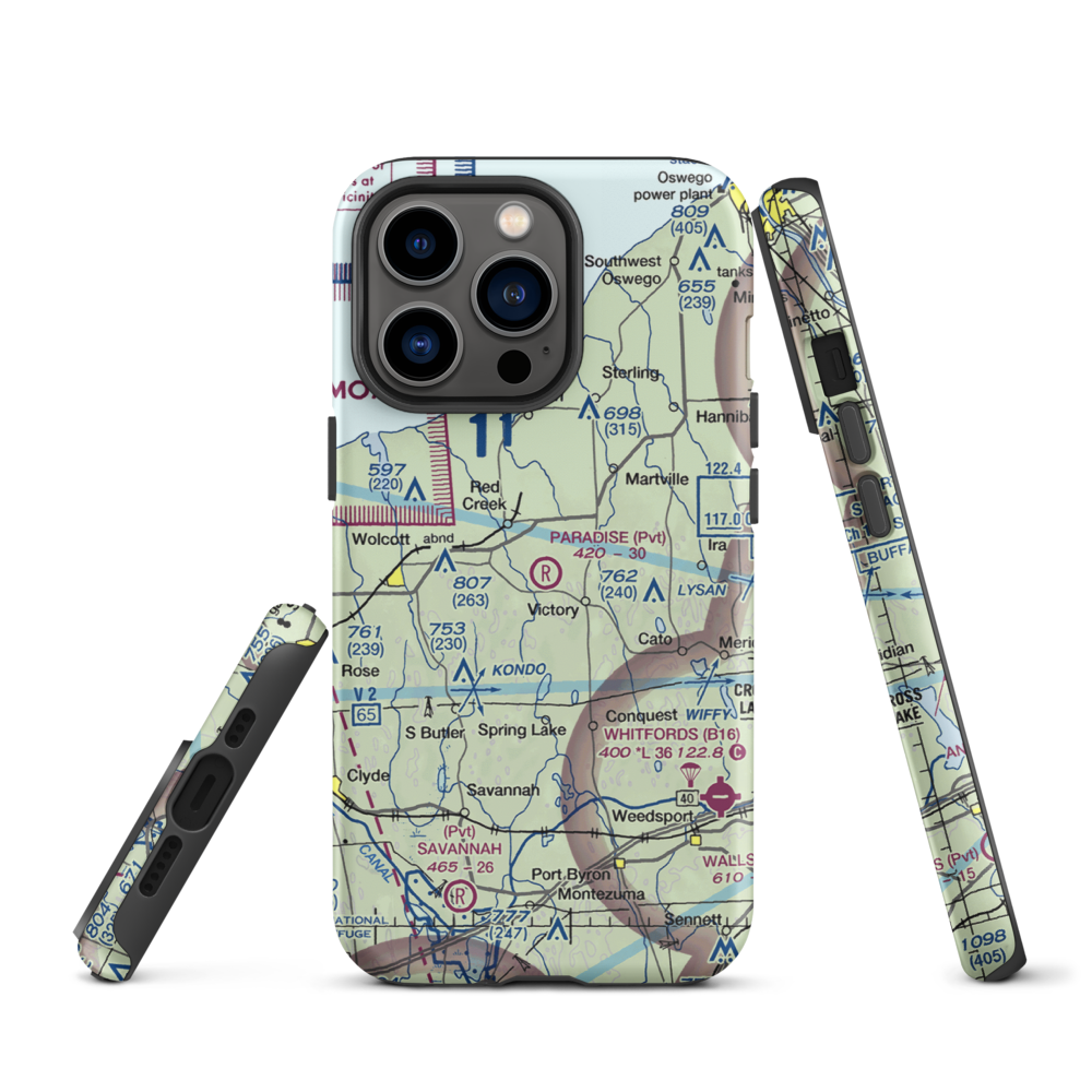 Paradise Airport (NY42) VFR Sectional  Tough iPhone Case iPhone 13 Pro model shown