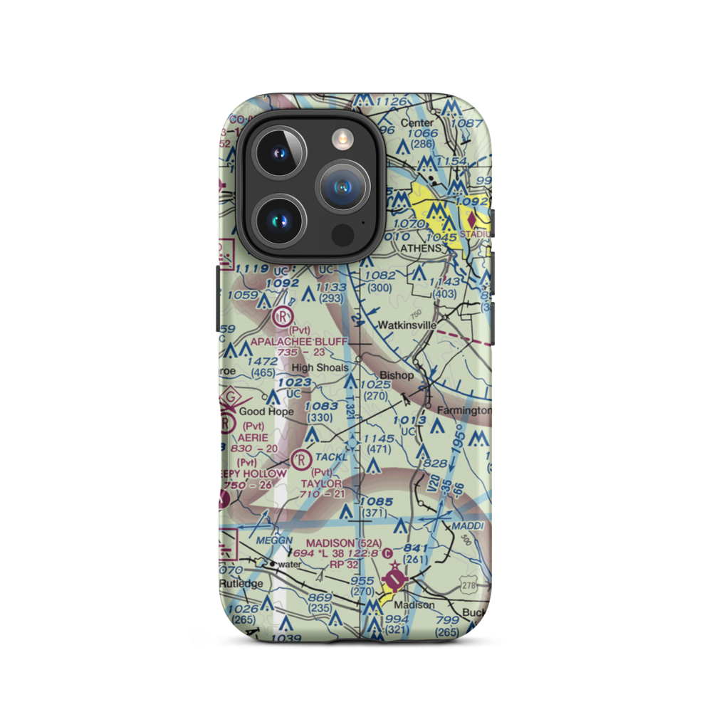 Paradise Falls Airport (0GA4) VFR Sectional  Tough iPhone Case iPhone 16 Pro model shown