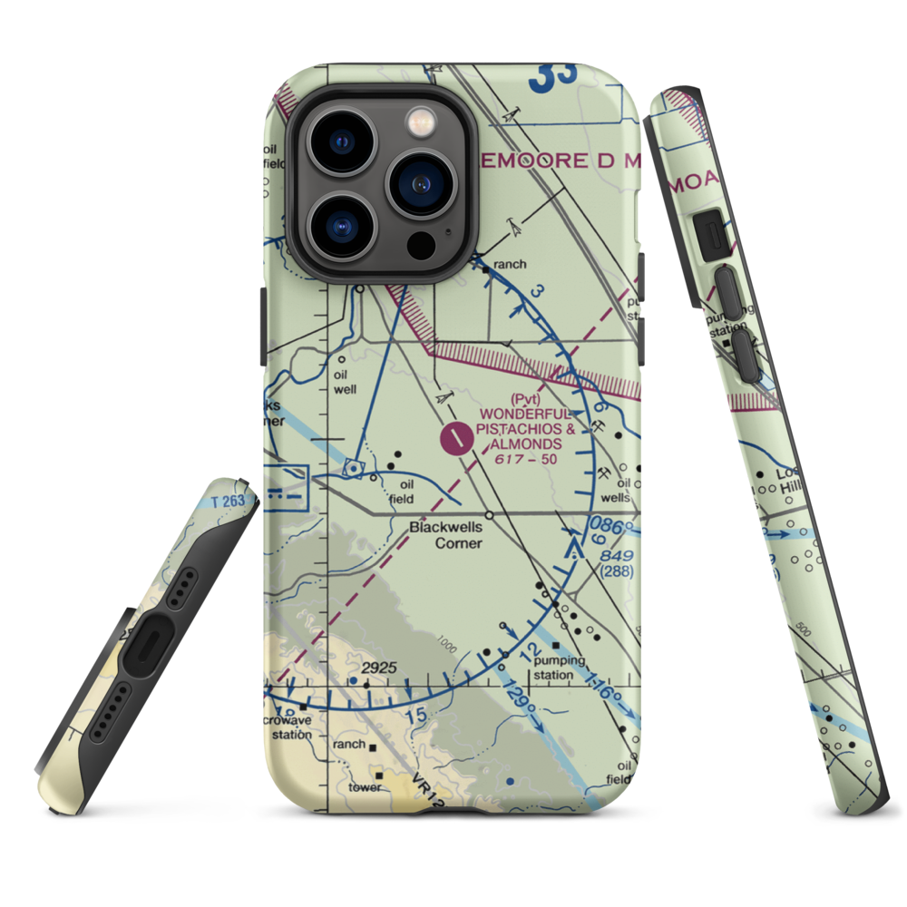 Paramount Farms Airport (2CN4) VFR Sectional  Tough iPhone Case iPhone 14 Pro Max model shown
