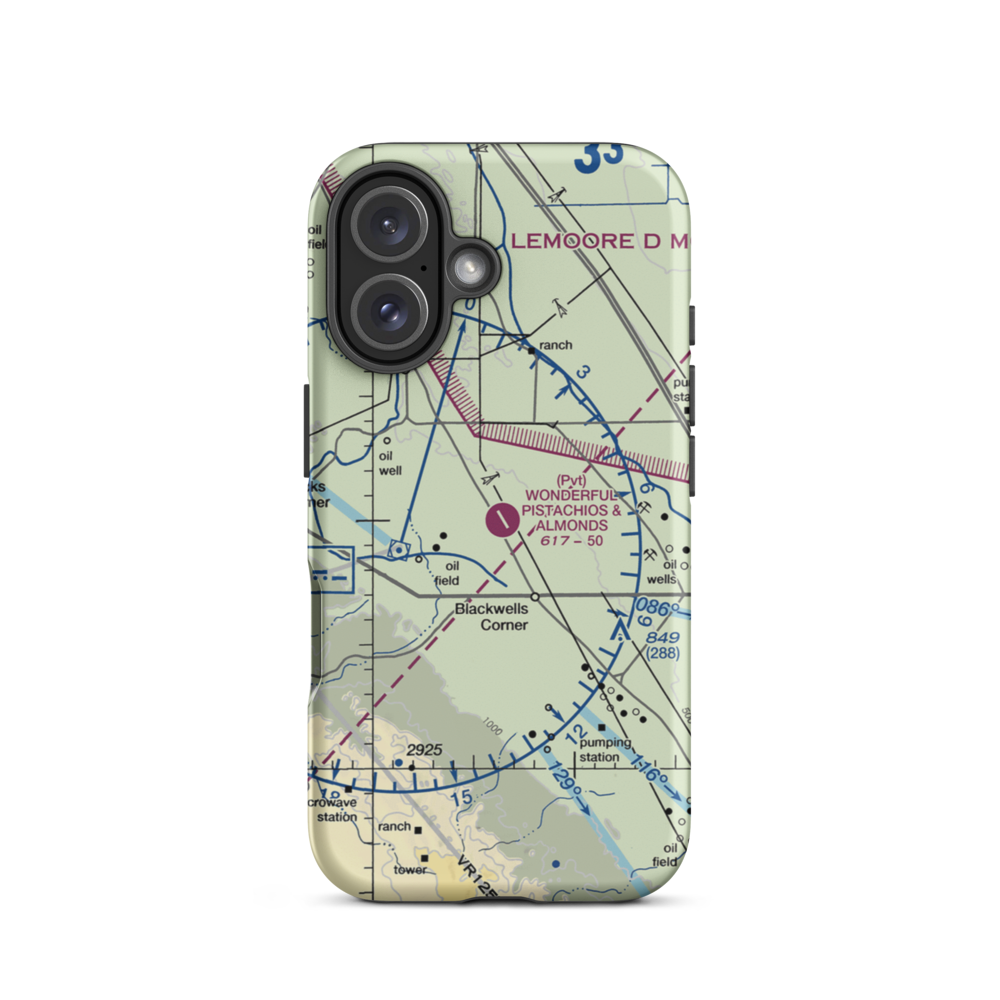 Paramount Farms Airport (2CN4) VFR Sectional  Tough iPhone Case iPhone 16 model shown