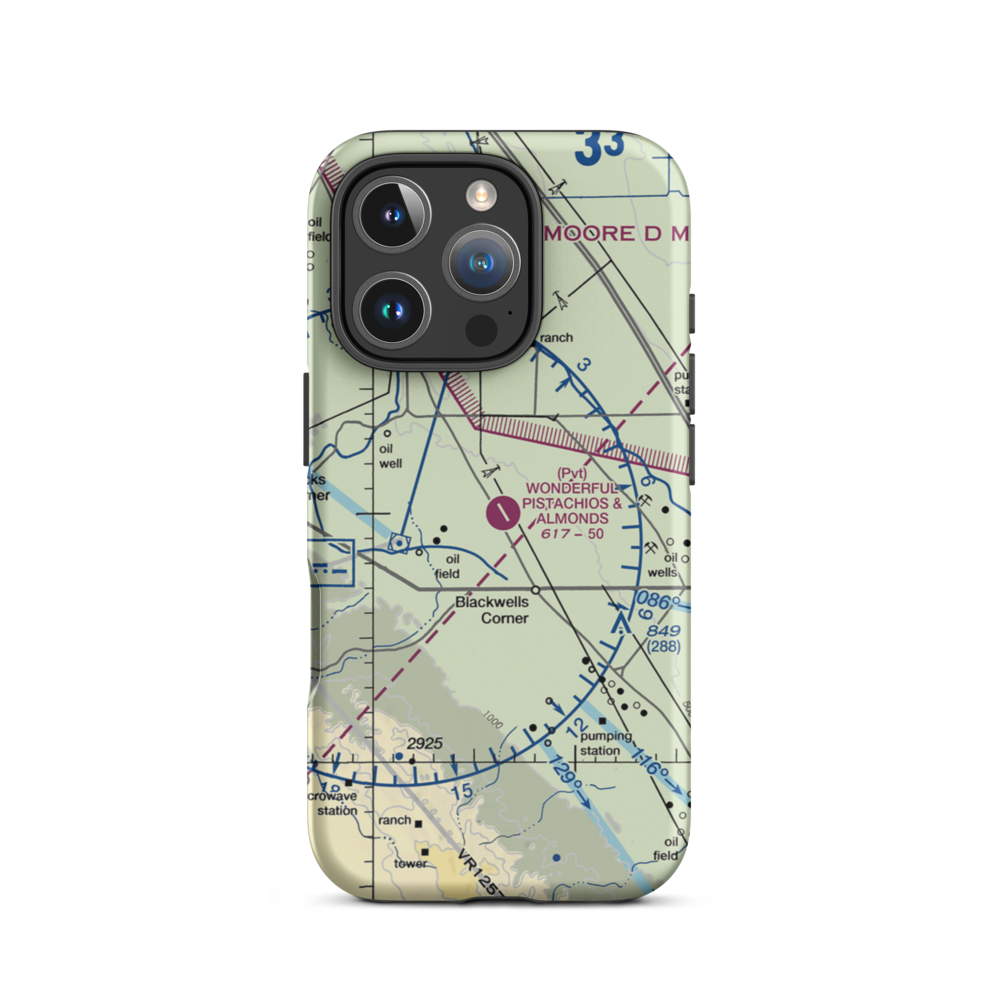 Paramount Farms Airport (2CN4) VFR Sectional  Tough iPhone Case iPhone 16 Pro model shown