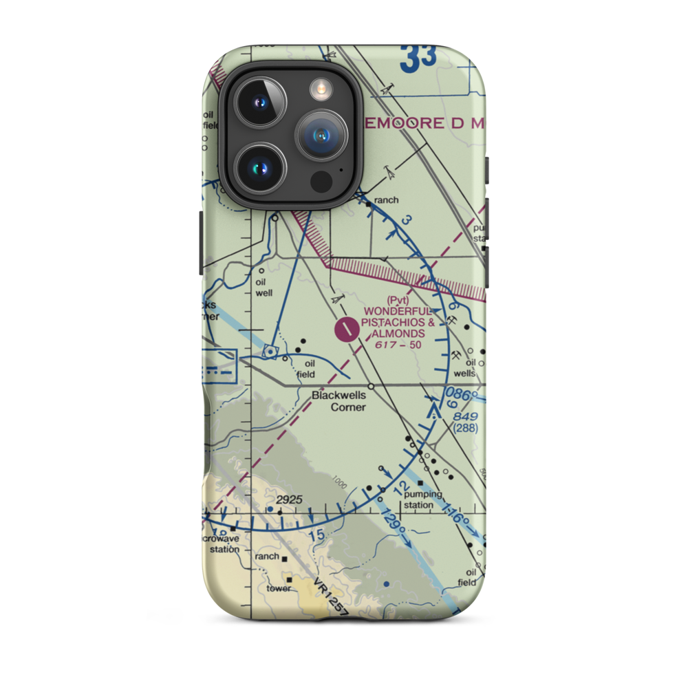 Paramount Farms Airport (2CN4) VFR Sectional  Tough iPhone Case iPhone 16 Pro Max model shown