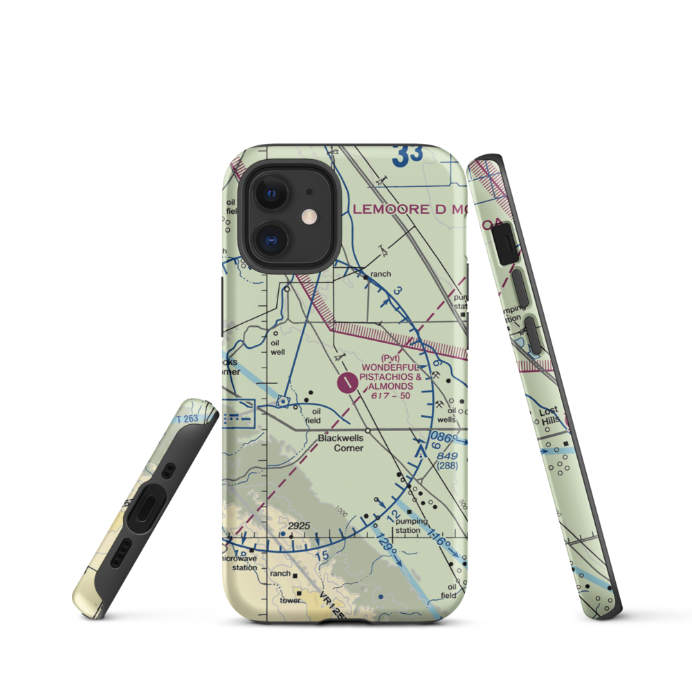Paramount Farms Airport (2CN4) VFR Sectional  Tough iPhone Case iPhone 12 mini model shown