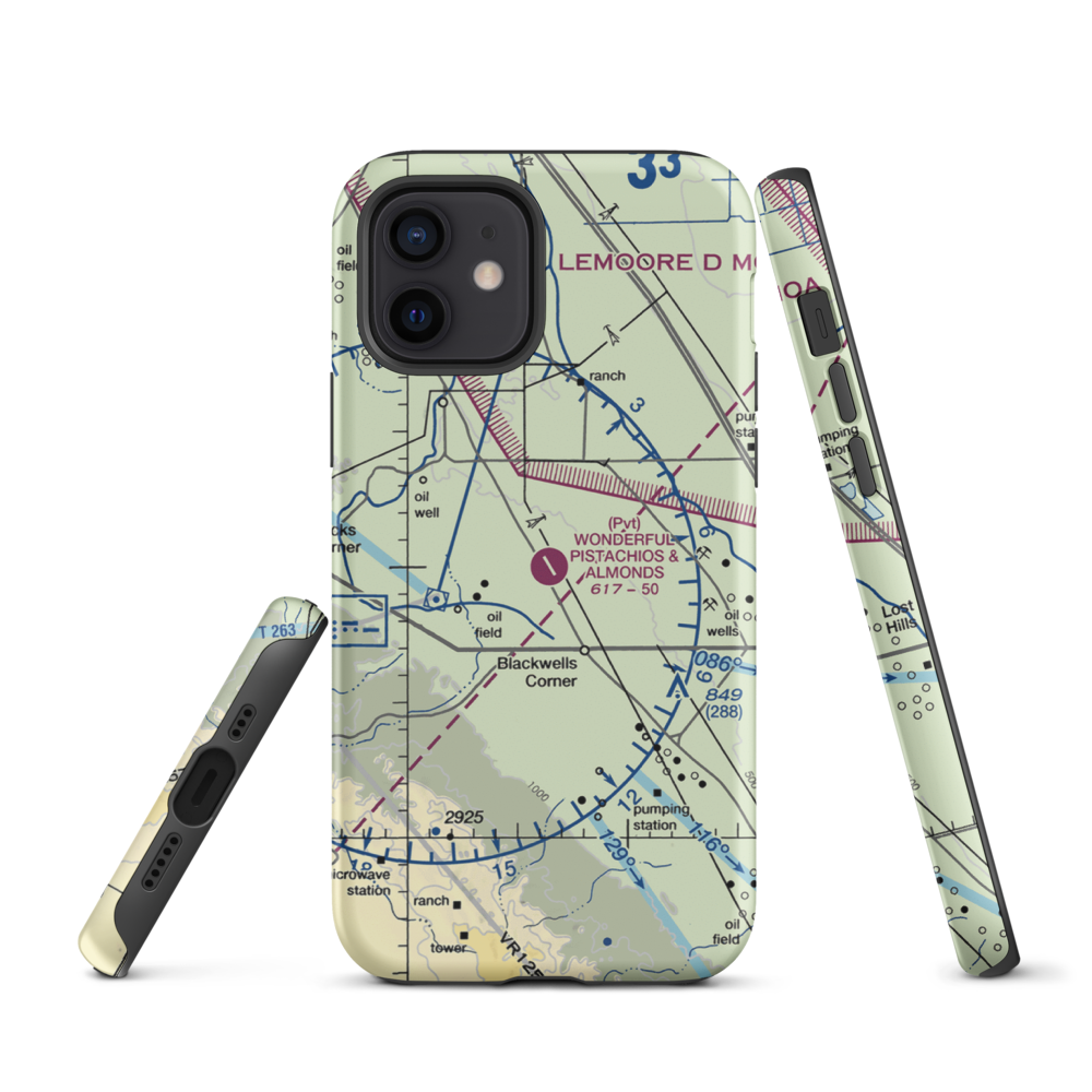 Paramount Farms Airport (2CN4) VFR Sectional  Tough iPhone Case iPhone 12 model shown
