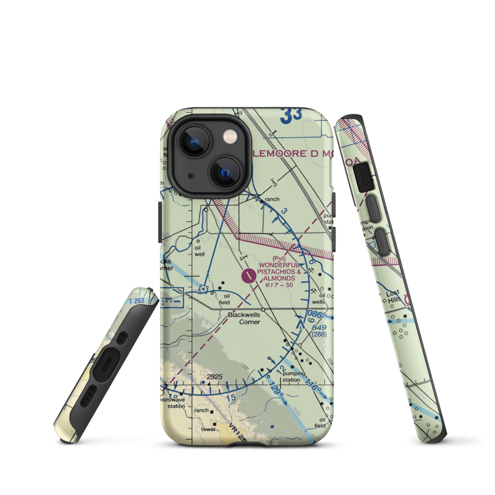Paramount Farms Airport (2CN4) VFR Sectional  Tough iPhone Case iPhone 13 mini model shown