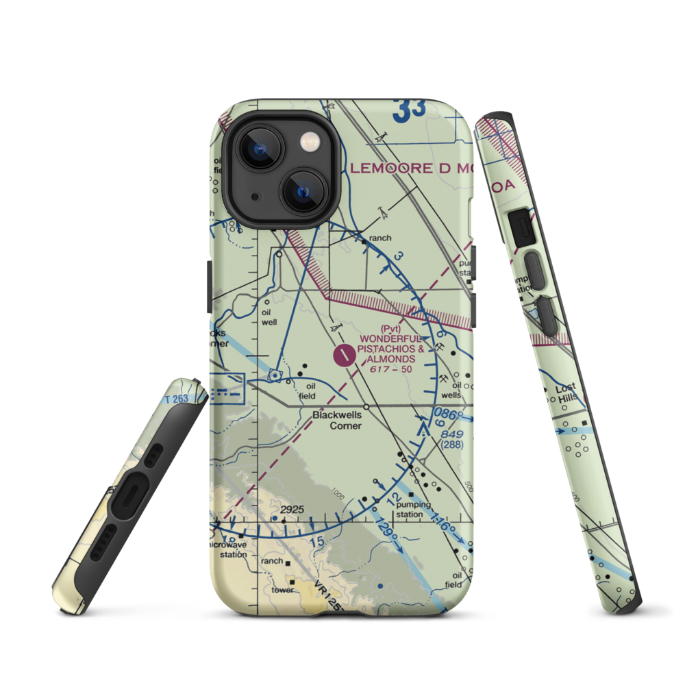 Paramount Farms Airport (2CN4) VFR Sectional  Tough iPhone Case iPhone 13 model shown