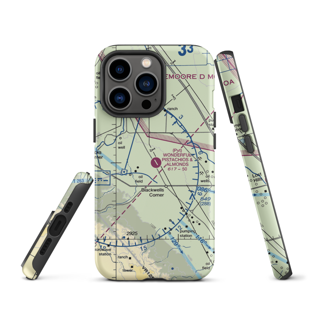 Paramount Farms Airport (2CN4) VFR Sectional  Tough iPhone Case iPhone 13 Pro model shown
