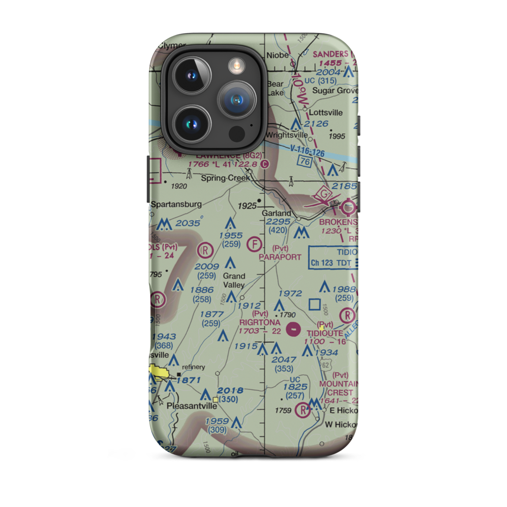 Paraport Ultralight Flightpark (4PS3) VFR Sectional  Tough iPhone Case iPhone 16 Pro Max model shown