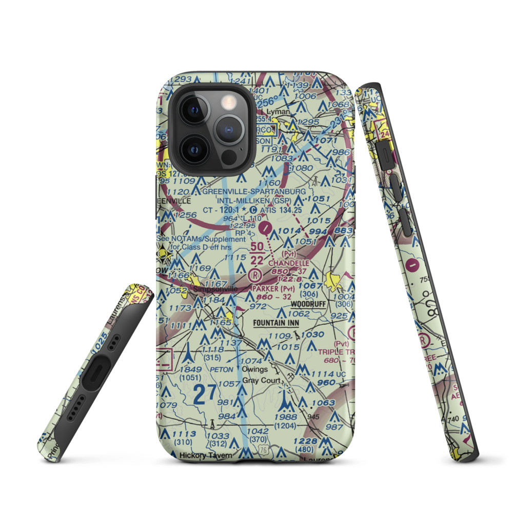 Parker Field (SC47) VFR Sectional  Tough iPhone Case iPhone 12 Pro model shown