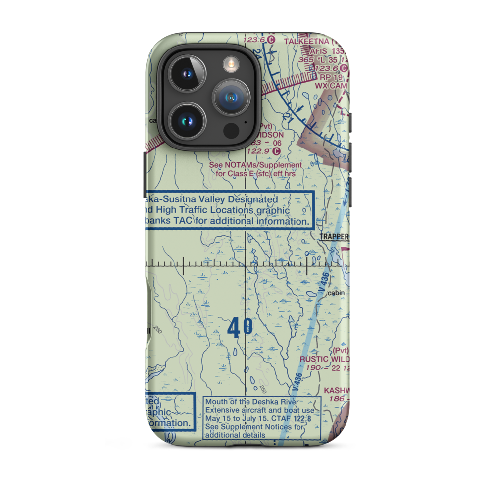 Parker Lake Airport (0AK3) VFR Sectional  Tough iPhone Case iPhone 16 Pro Max model shown