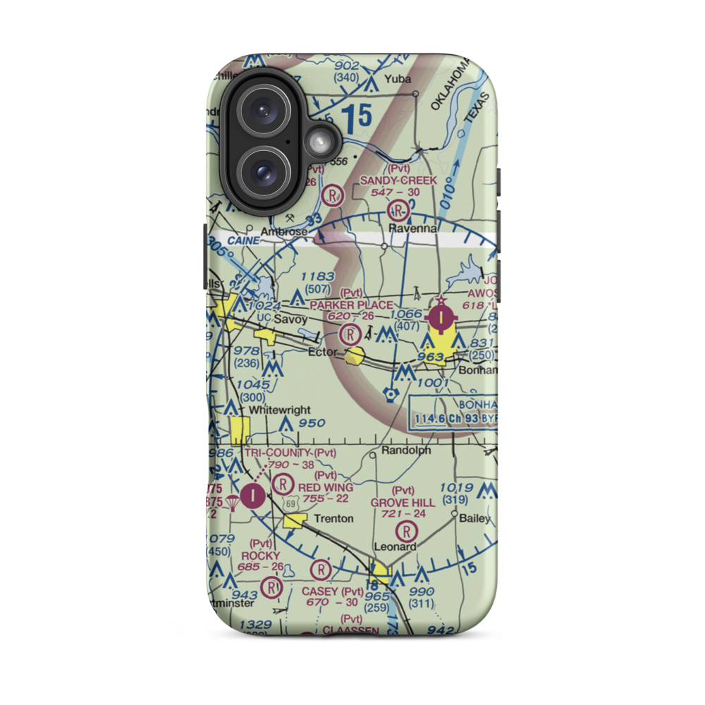 Parker Place Airport (TX68) VFR Sectional  Tough iPhone Case iPhone 16 Plus model shown