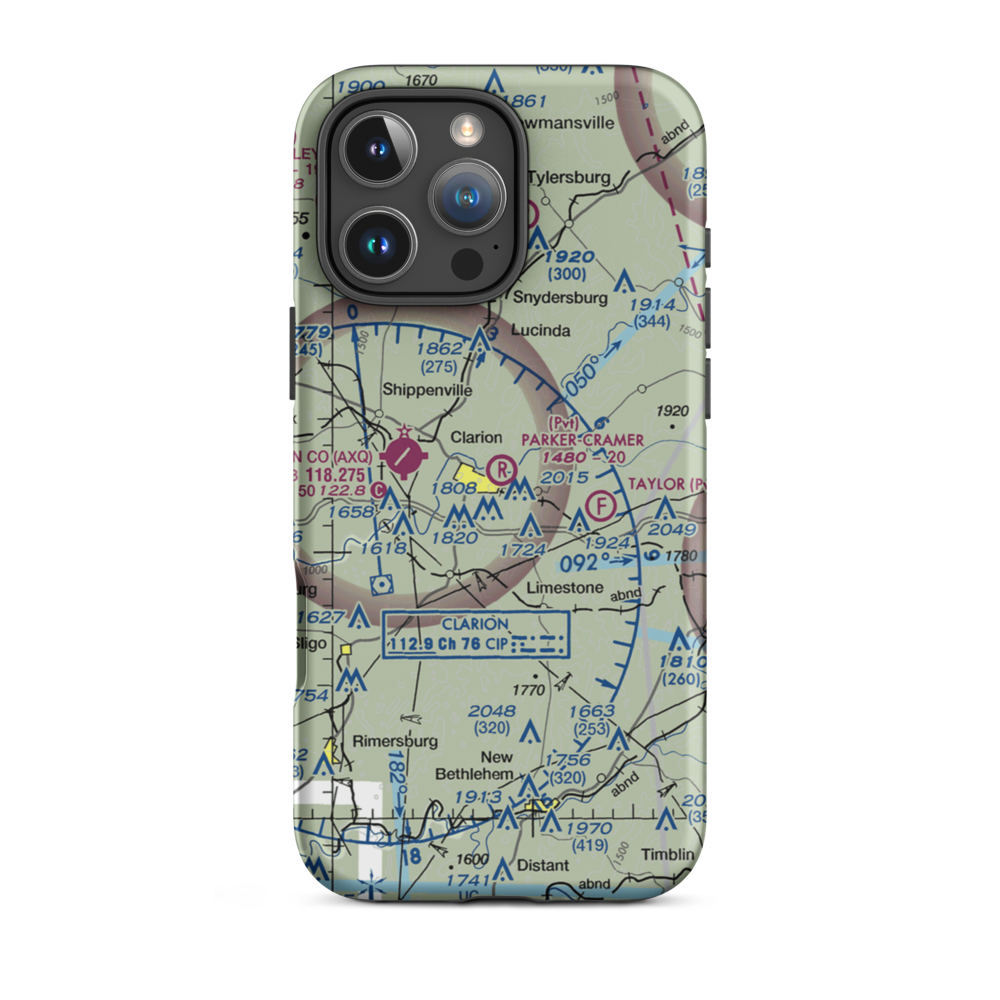 Parker-Cramer Airport (PS66) VFR Sectional  Tough iPhone Case iPhone 16 Pro Max model shown