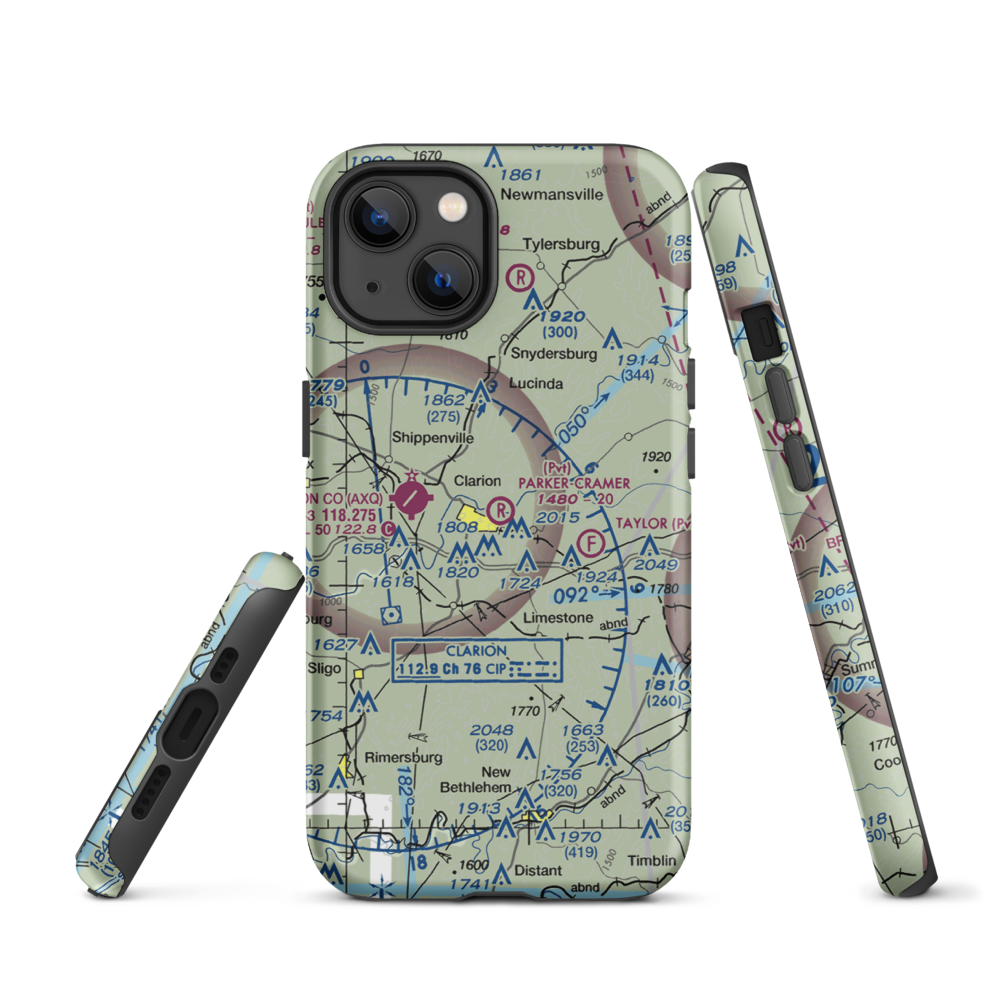 Parker-Cramer Airport (PS66) VFR Sectional  Tough iPhone Case iPhone 13 model shown