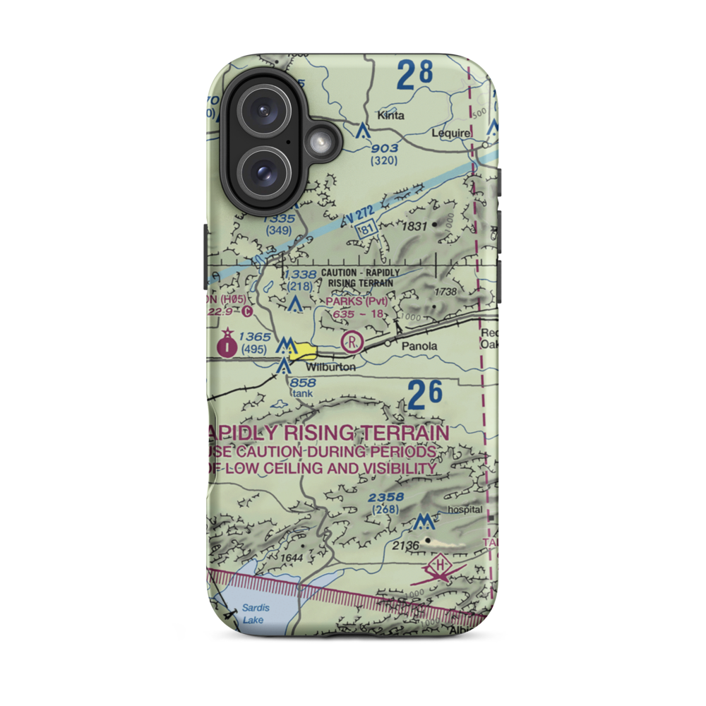 Parks Airport (08OK) VFR Sectional  Tough iPhone Case iPhone 16 Plus model shown